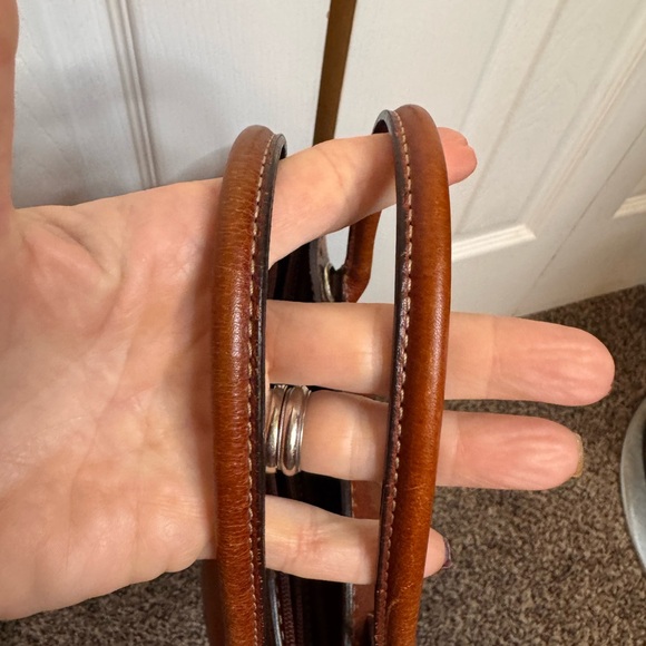 Fossil Very Well Loved Classic Shoulder Leather Tote Bag Cognac Double Straps - Picture 6 of 16